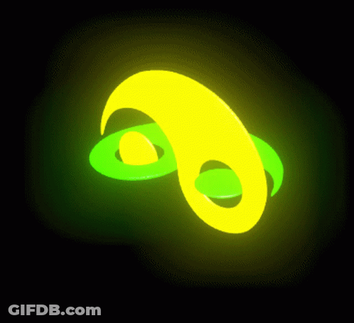 A Yellow And Green Swirl On A Dark Background GIF