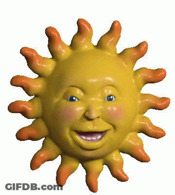 A Yellow And Orange Sun With A Smiling Face GIF