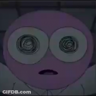 A Yellow And Pink Object Are Sitting On Top Of Each Other In A Room . GIF