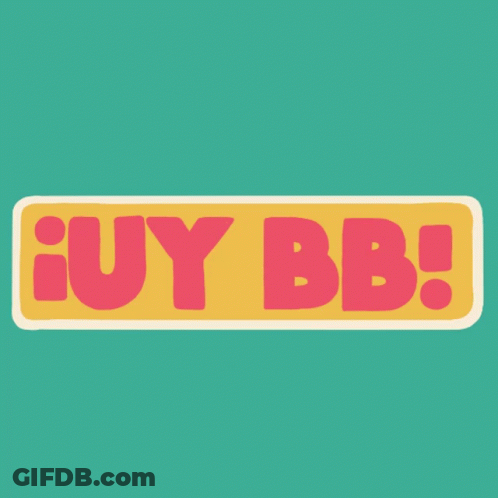 A Yellow And Pink Sign That Says Iuy Bb On It GIF