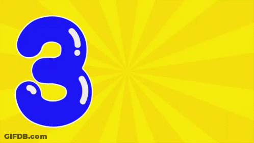 A Yellow Background With A Blue Number 3 And The Words Questions To Ask Today GIF