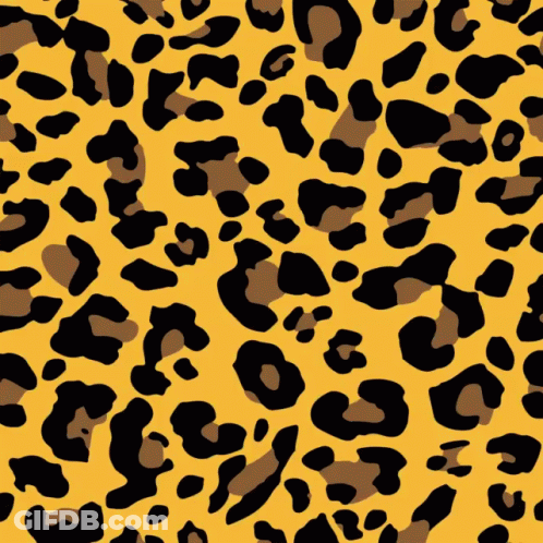 A Yellow Background With A Leopard Print Pattern GIF