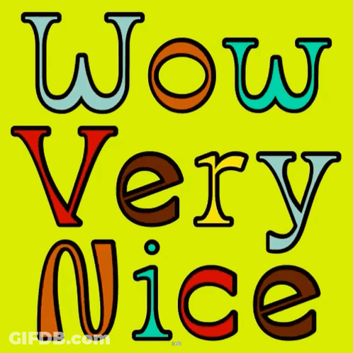 Yellow Background With Wow Very Nice Text GIF