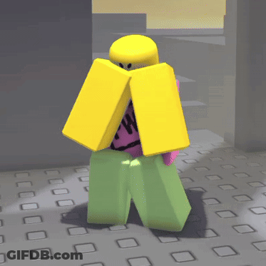 A Yellow Block With The Letter W On It Stands On A Tiled Floor GIF