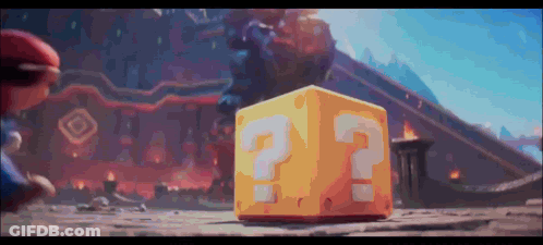 A Yellow Box With A Question Mark On It GIF