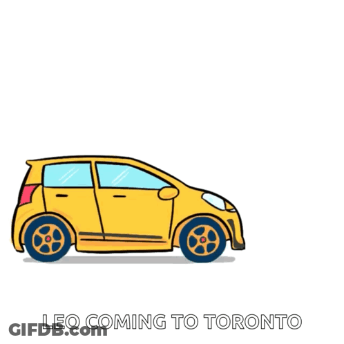 A Yellow Car With Beep Beep Written On It GIF