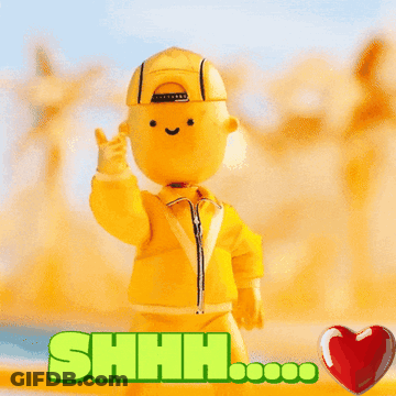 A Yellow Cartoon Character Is Making A Shhh Sign With His Finger GIF