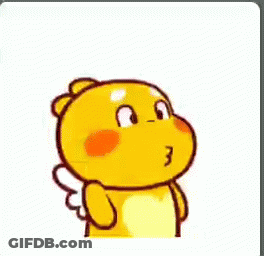 A Yellow Cartoon Character With A White Wing Is Standing On A White Background And Making A Funny Face . GIF