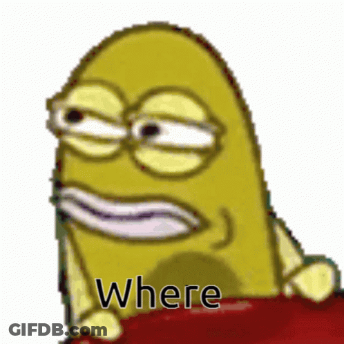 A Yellow Cartoon Character With The Words Where Written Below It GIF