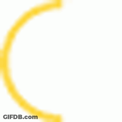 A Yellow Circle On A White Background With A Shadow . GIF