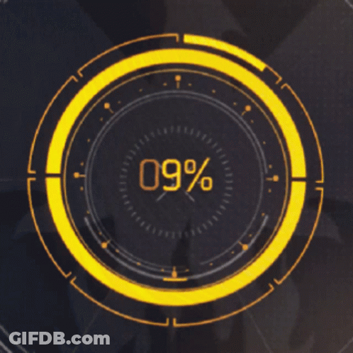 A Yellow Circle With The Number 9% In It GIF