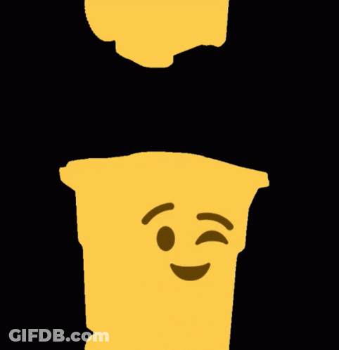 A Yellow Cup With A Smiley Face On Top Of It GIF