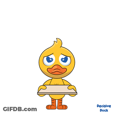 Yellow Duck Holding Sorry Sign GIF