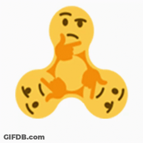 Yellow Fidget Spinner With Face And Hands GIF