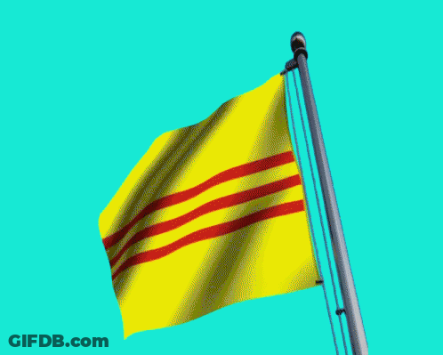 A Yellow Flag With Red Stripes On It GIF