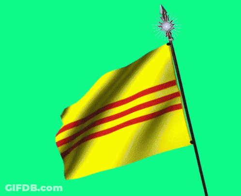 A Yellow Flag With Red Stripes On It GIF