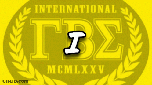 A Yellow Logo For International Gambets Mcmlxxv GIF