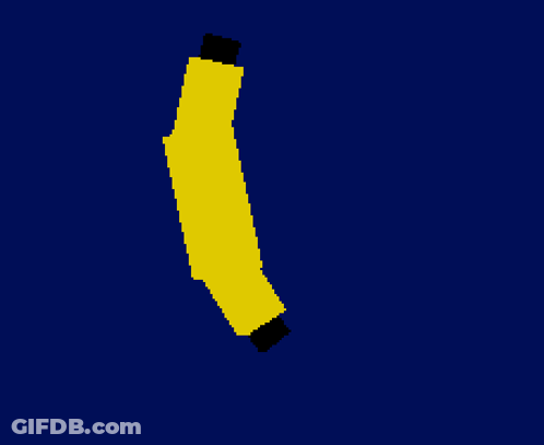 A Yellow Object Is Against A Blue Background GIF