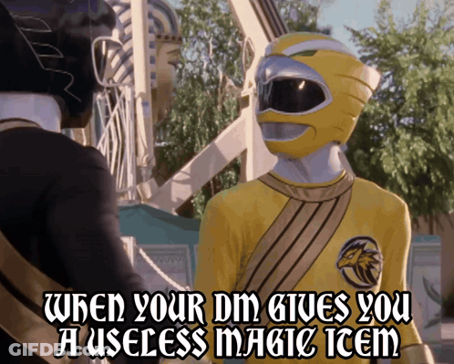 A Yellow Power Ranger Is Standing Next To A Black Power Ranger GIF