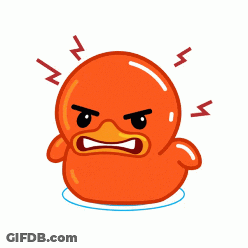 A Yellow Rubber Duck Has An Angry Look On Its Face GIF