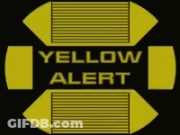 A Yellow Sign With The Words Yellow Alert On It GIF