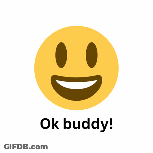 A Yellow Smiley Face Giving A Thumbs Up And The Words Ok Buddy GIF