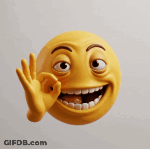A Yellow Smiley Face Giving An Ok Sign With Its Eyes Closed GIF
