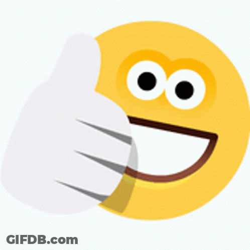 A Yellow Smiley Face Is Giving A Thumbs Up Sign GIF