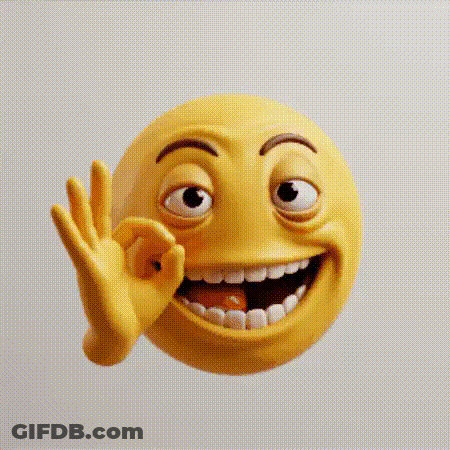 A Yellow Smiley Face Is Giving An Ok Sign With His Hand . GIF