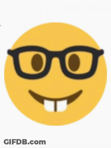 A Yellow Smiley Face Wearing Glasses And A White Hat GIF