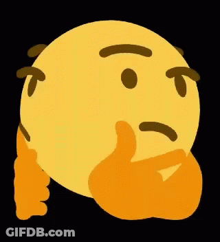 A Yellow Smiley Face With A Beard And A Hand On Its Chin . GIF