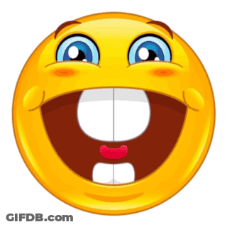 A Yellow Smiley Face With A Big Smile And A Red Lip GIF