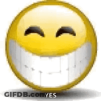 A Yellow Smiley Face With A Big Smile And The Words `` Yes '' Written On It . GIF