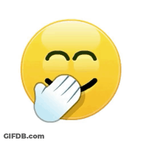 A Yellow Smiley Face With A Hand Covering It 'S Mouth GIF