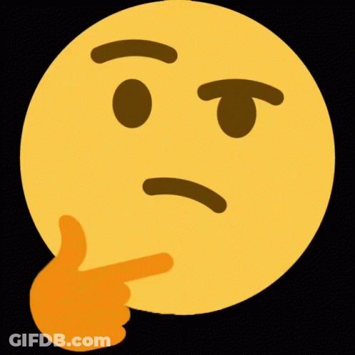 A Yellow Smiley Face With A Hand Pointing To It 'S Chin GIF