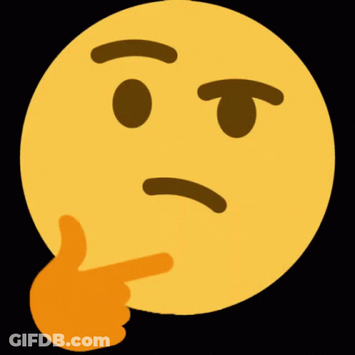 A Yellow Smiley Face With A Hand Pointing To It 'S Chin GIF