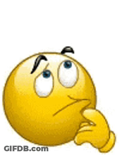 A Yellow Smiley Face With A Question Mark On It 'S Forehead . GIF