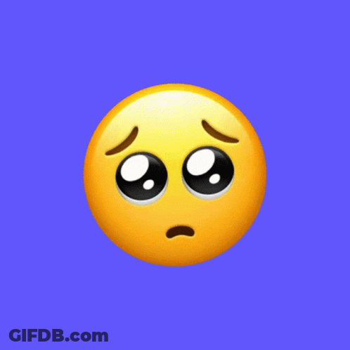 A Yellow Smiley Face With A Sad Look On His Face GIF