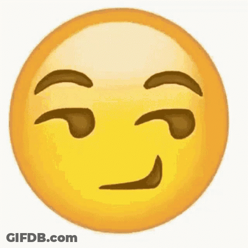 A Yellow Smiley Face With A Slight Smirk On It GIF