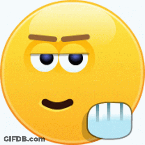 A Yellow Smiley Face With An Angry Look On His Face And A Middle Finger GIF