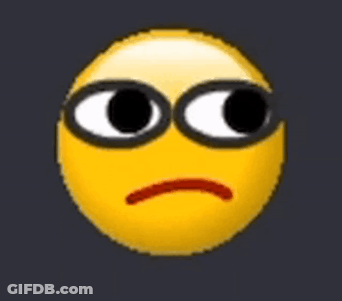 A Yellow Smiley Face With Black Eyes And A Red Mouth On A Black Background . GIF