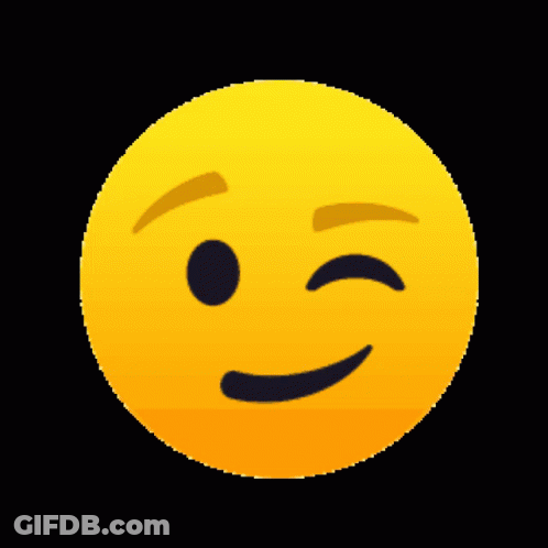 A Yellow Smiley Face With Black Eyes And A Smile On It GIF