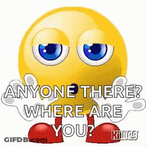 A Yellow Smiley Face With Blue Eyes And Red Boxing Gloves Is Asking Where Are You . GIF