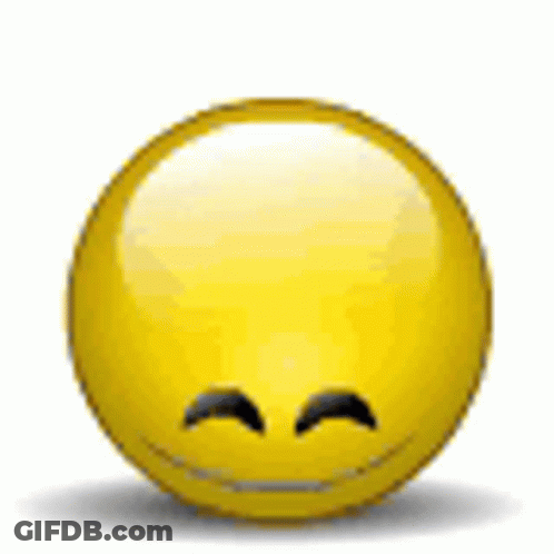 A Yellow Smiley Face With Its Eyes Closed And A Smile On It . GIF