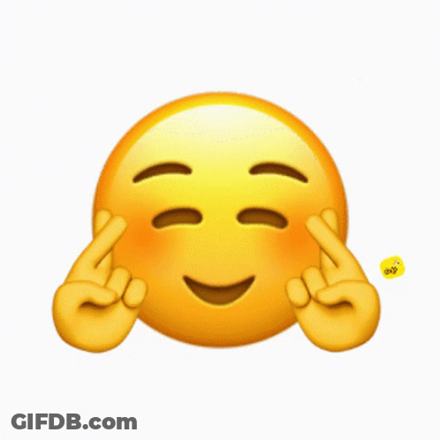 A Yellow Smiley Face With Its Eyes Closed And Its Hands Crossed GIF