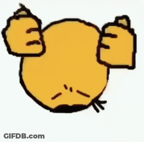 A Yellow Smiley Face With Its Mouth Open And A Fist In The Air . GIF