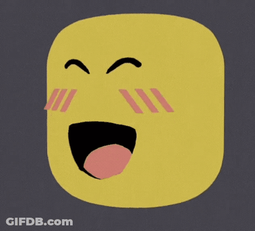 A Yellow Smiley Face With Pink Stripes On Its Cheeks GIF