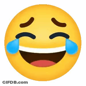 A Yellow Smiley Face With Tears Coming Out Of Its Eyes . GIF