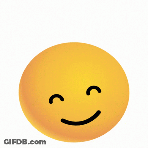 A Yellow Smiley Face With The Eyes Closed And A Smile GIF