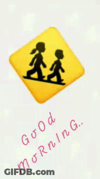 A Yellow Square With A Silhouette Of Two People On It And The Words " Walking " Below It GIF
